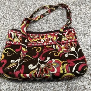 Vera Bradley Puccini Floral Quilted Shoulder Bag Hand Bag Retired‎ Zipper Close